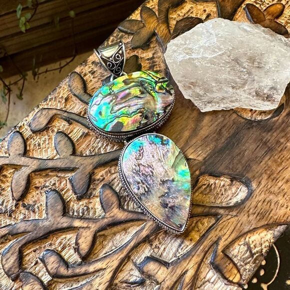 Mermaid Abalone Shell Sterling Silver Pendant - Picture 1 of 5